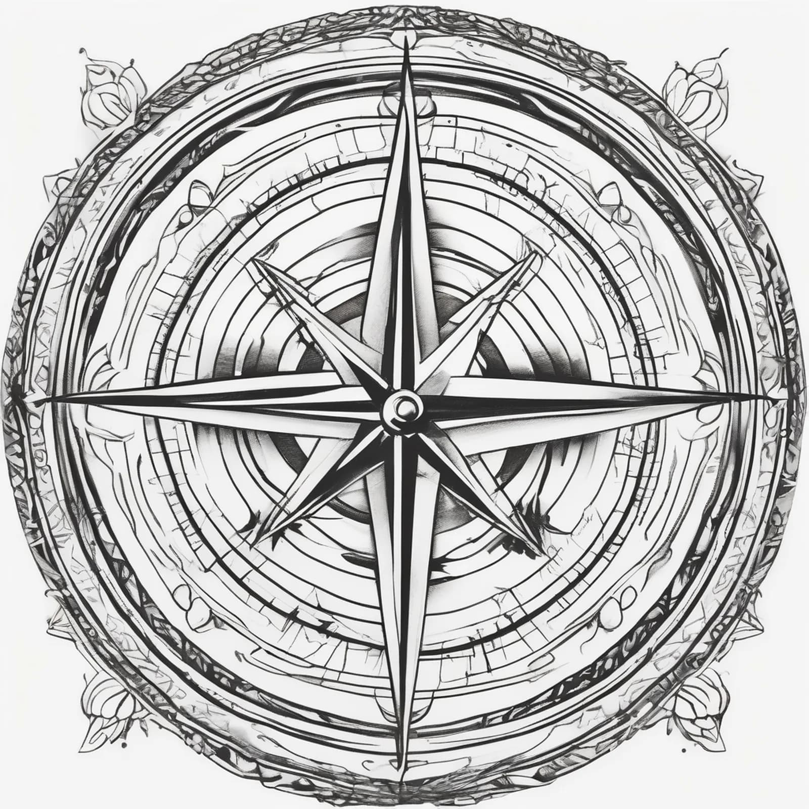 Compass On The Ribs tattoo design