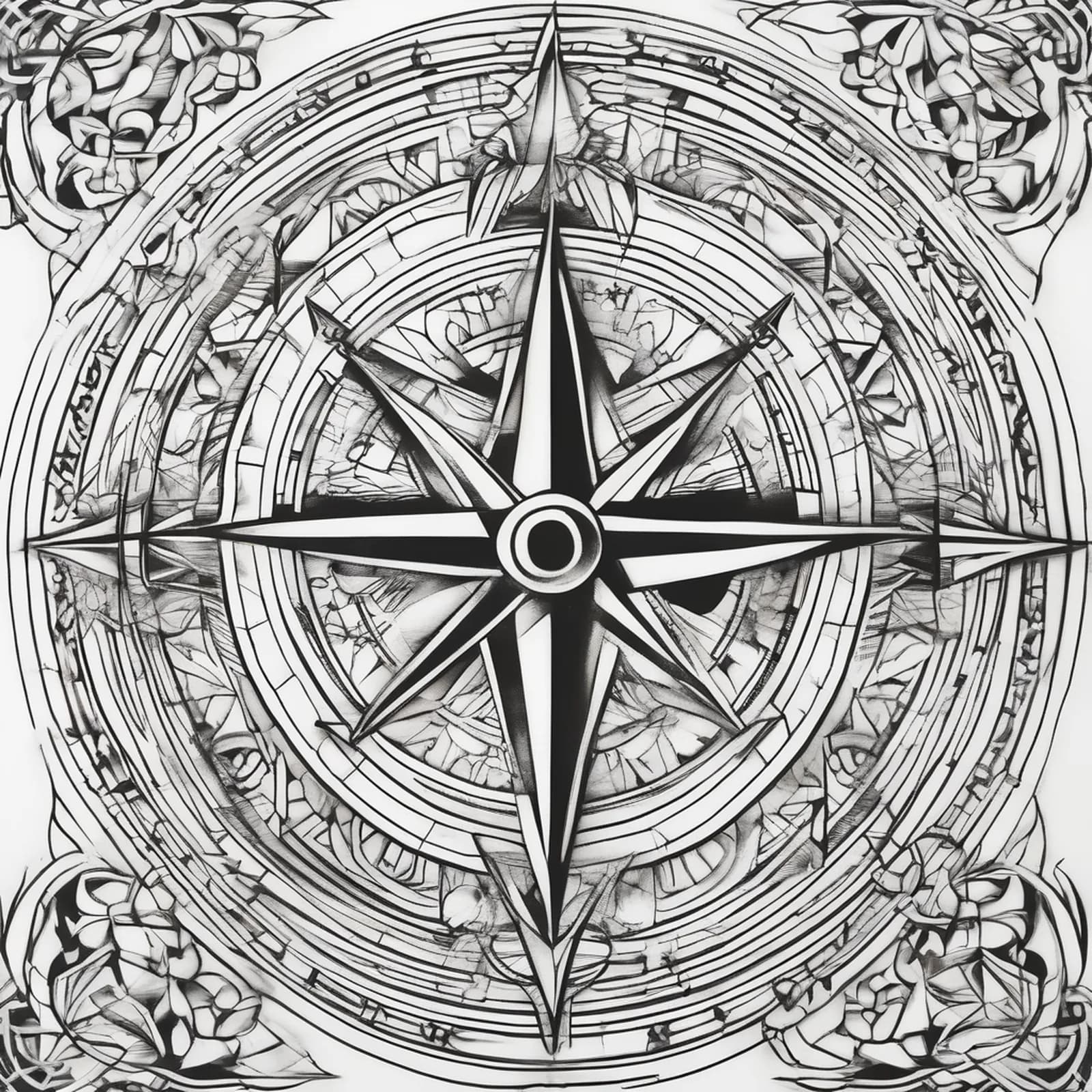 Compass On The Spine tattoo design