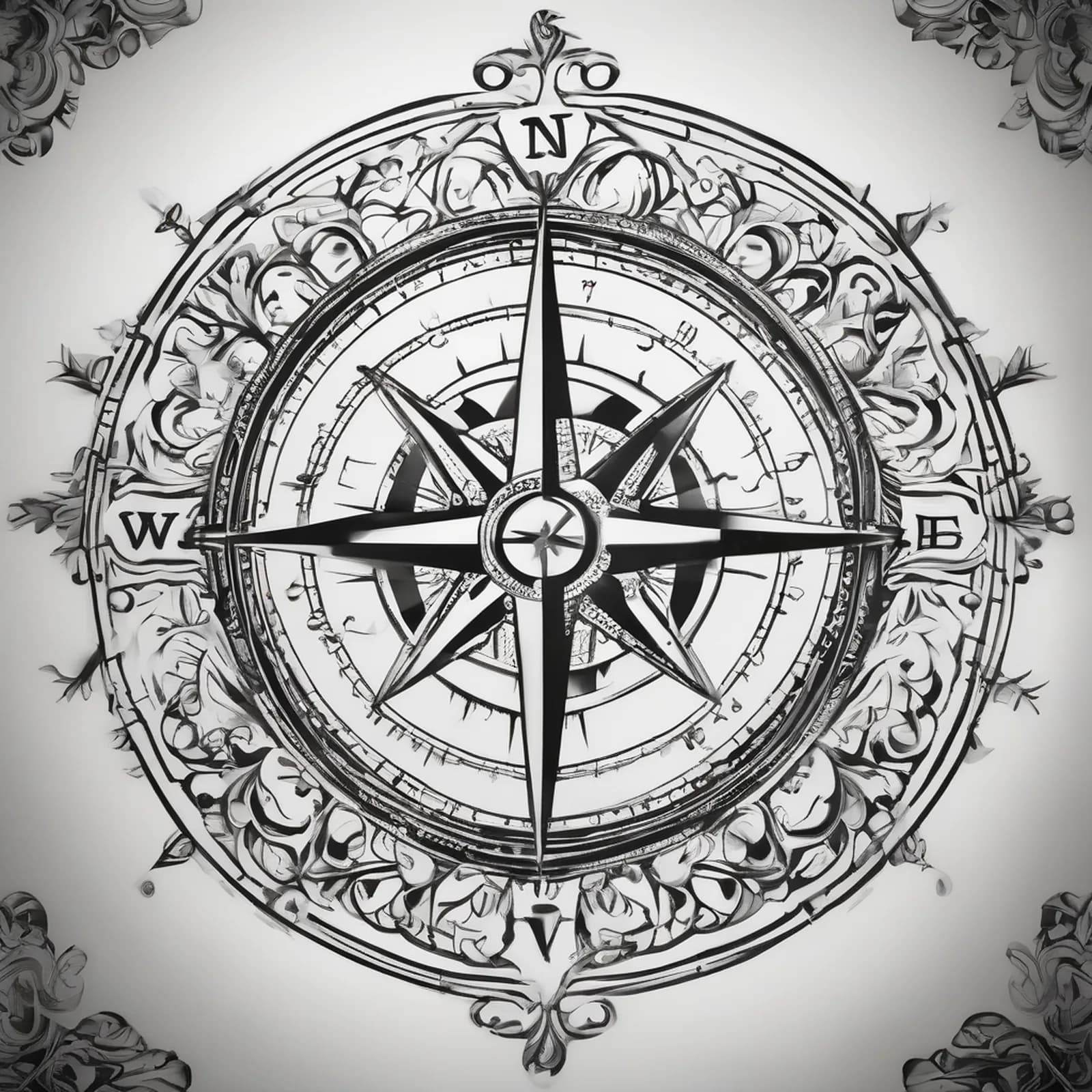 Compass On The Sternum tattoo design