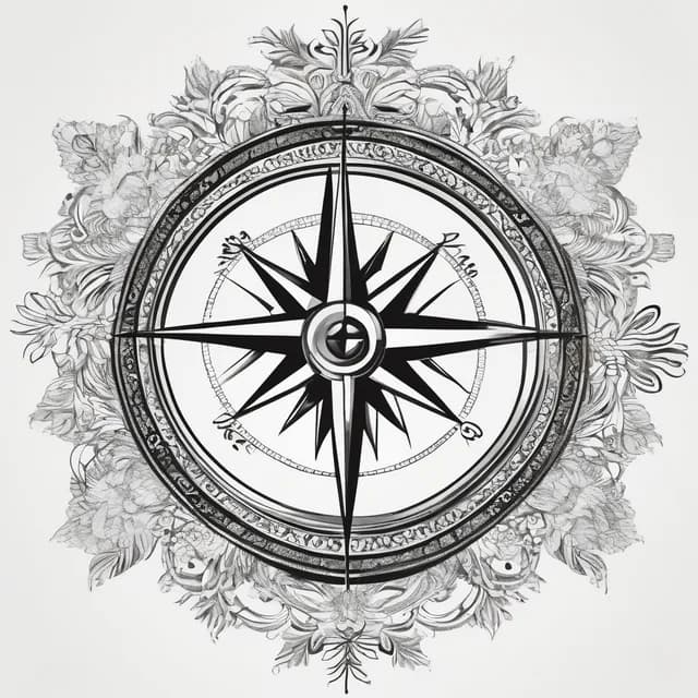 Compass On The Thigh tattoo design