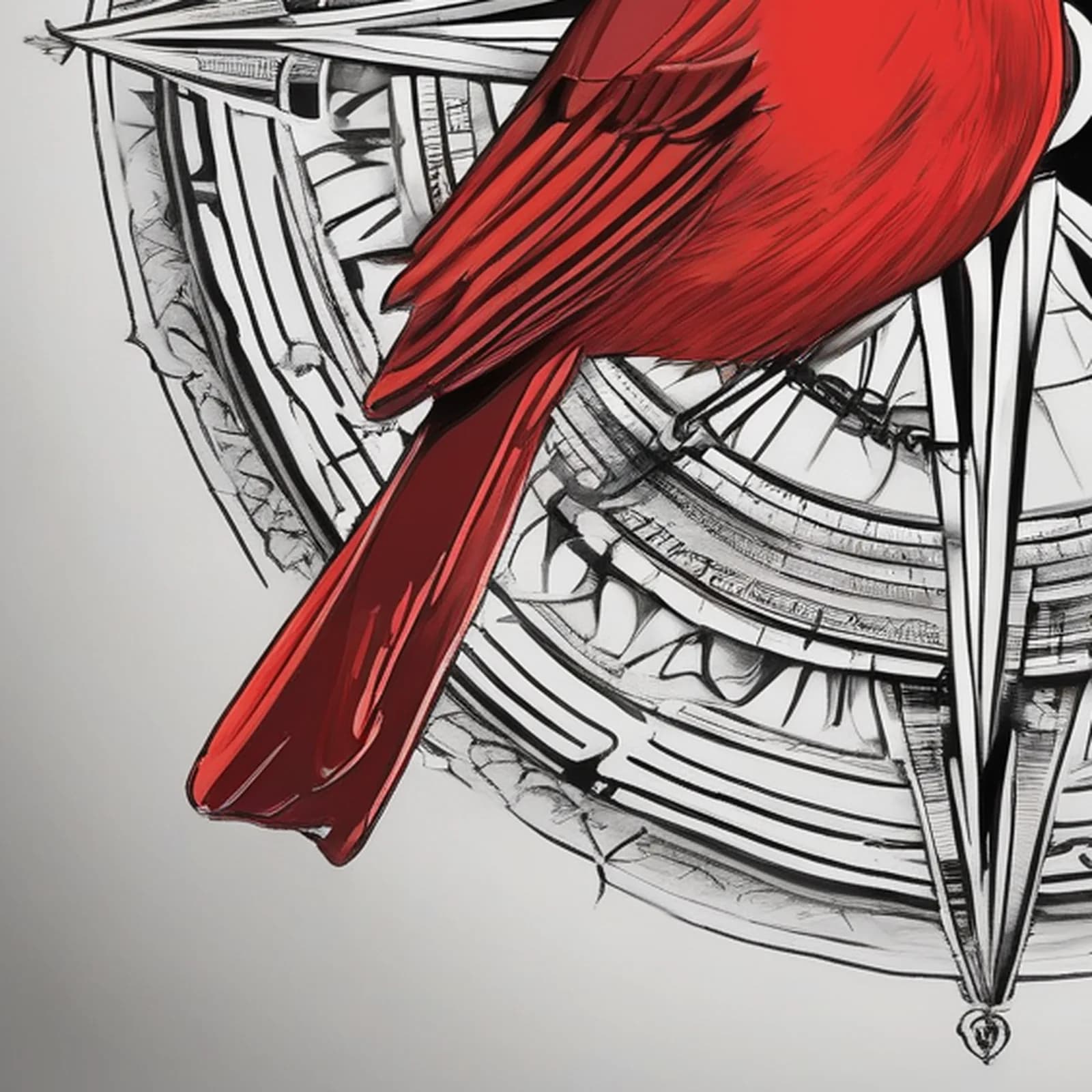 Compass With Cardinal Letters tattoo design, close-up detail