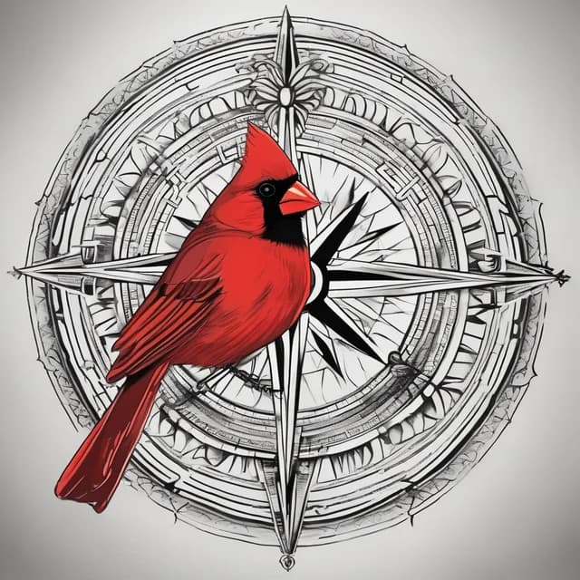 Compass With Cardinal Letters tattoo design