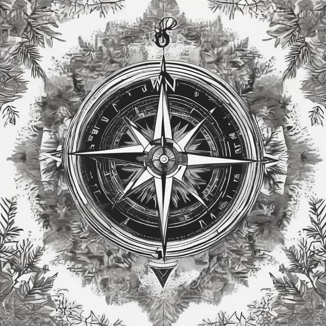 Compass With Forest Inside tattoo design