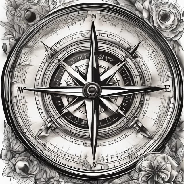 Compass With Sextant tattoo design