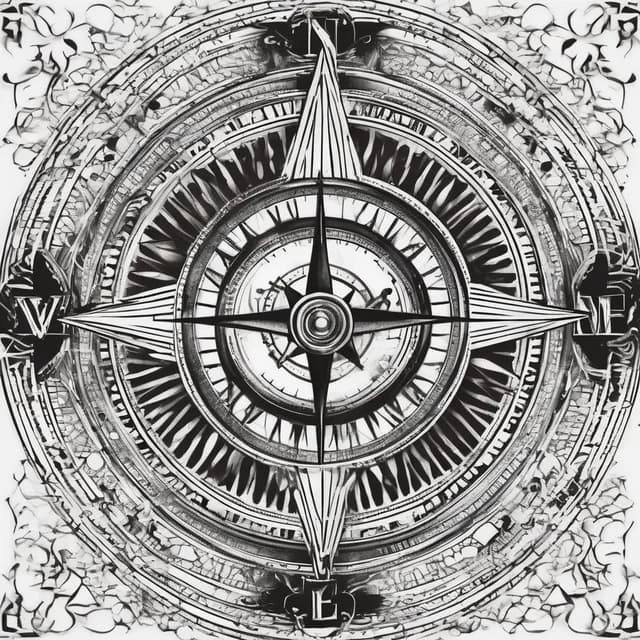 Engraved Compass tattoo design