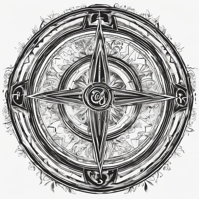 Faith Compass With Cross tattoo design