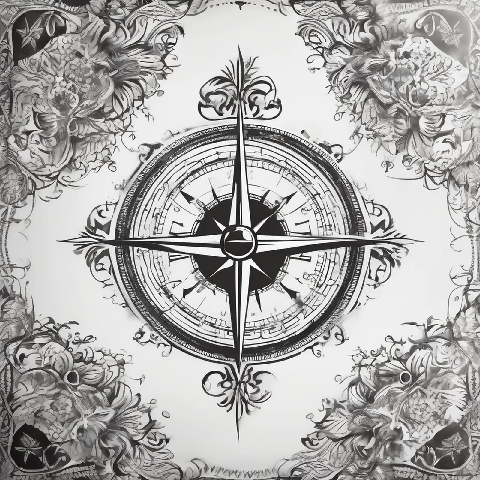 Family Direction Compass tattoo design
