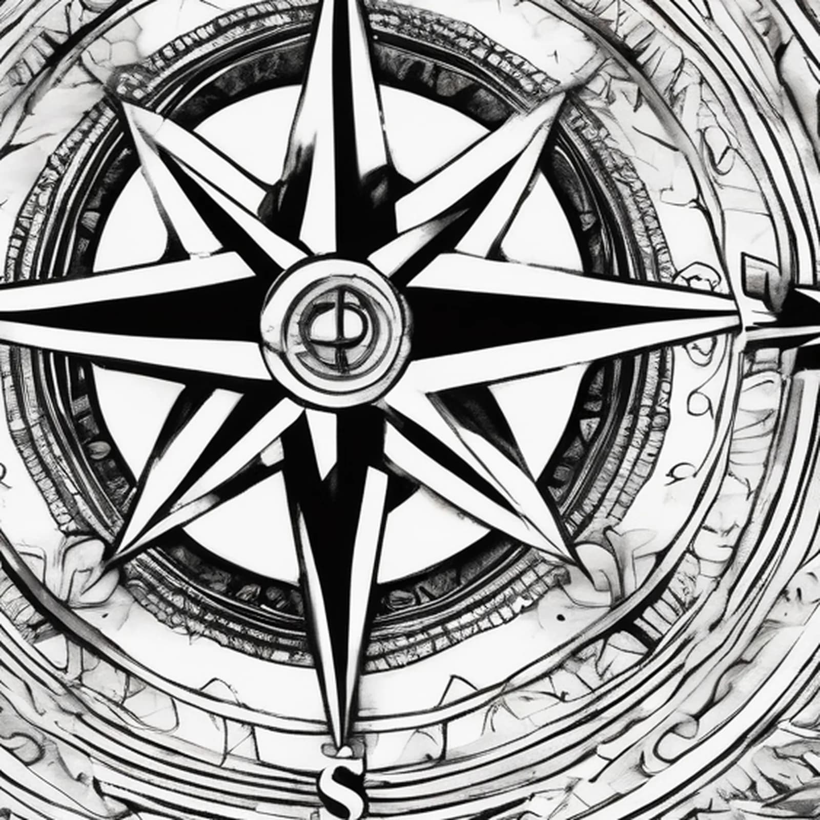 Find Your Way Compass tattoo design, close-up detail