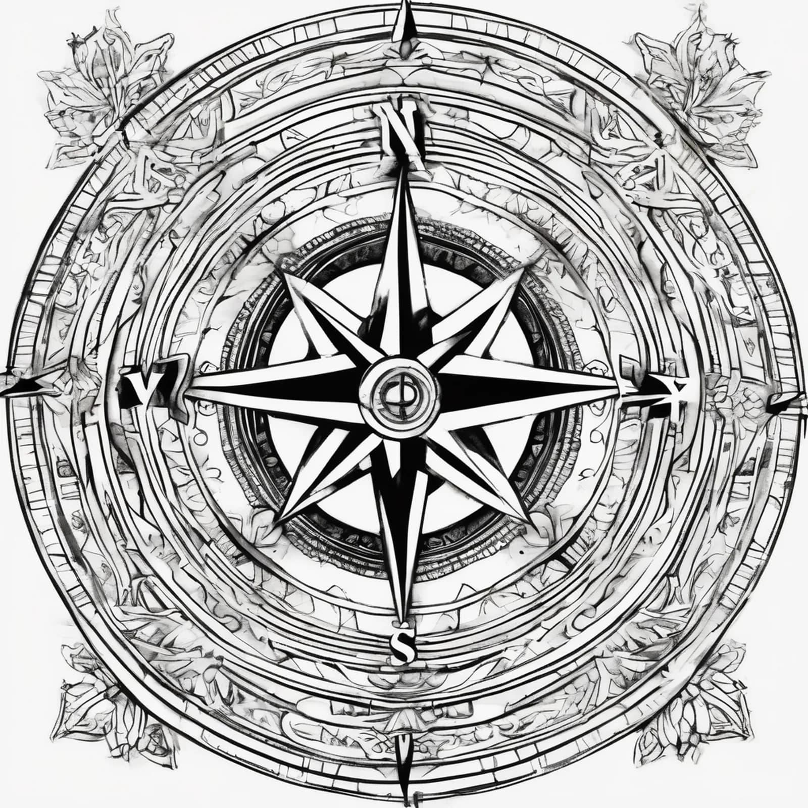 Find Your Way Compass tattoo design