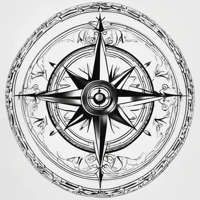 Fine Line Compass tattoo design