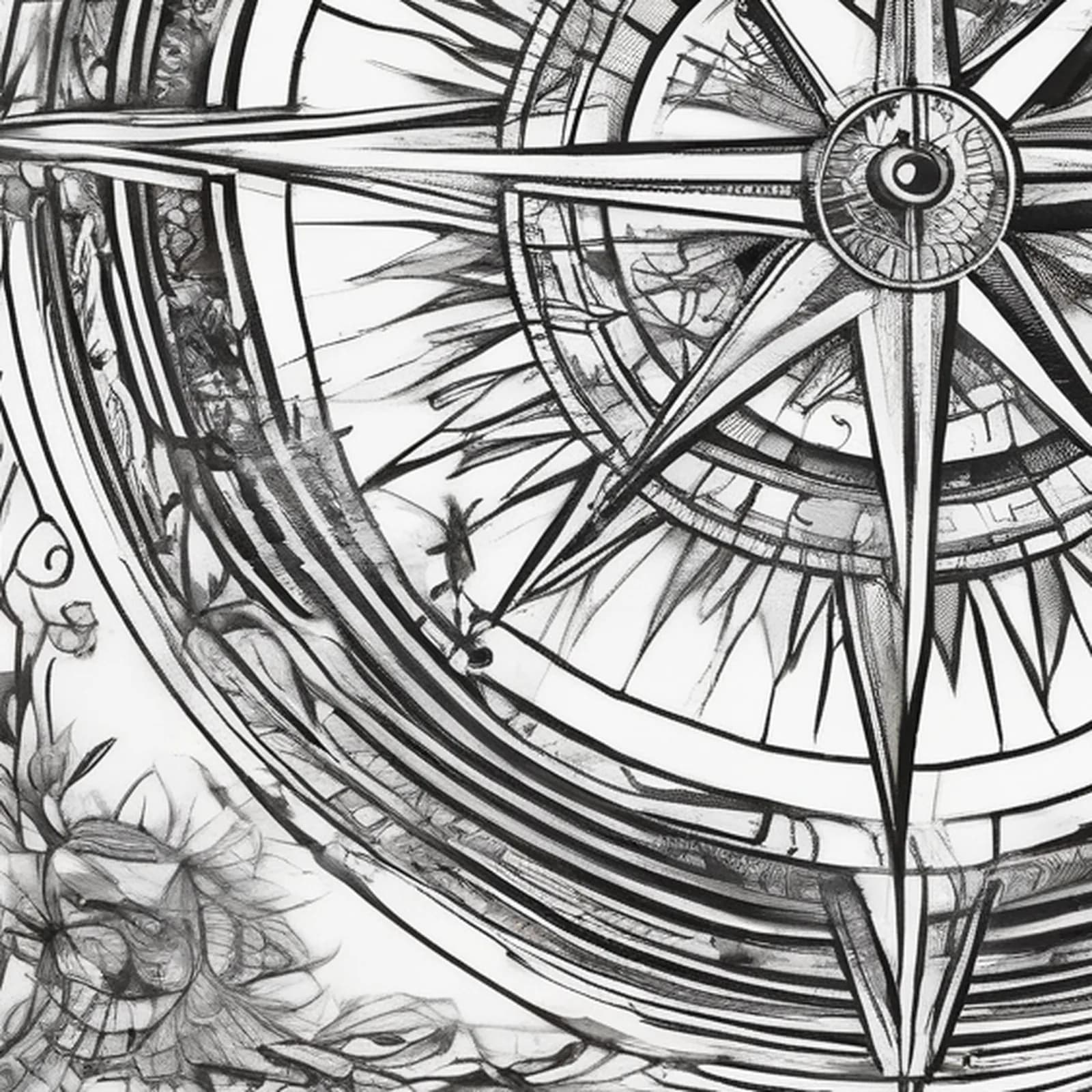 First Compass Inner Arm tattoo design, close-up detail