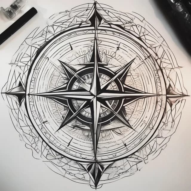Geometric Compass tattoo design