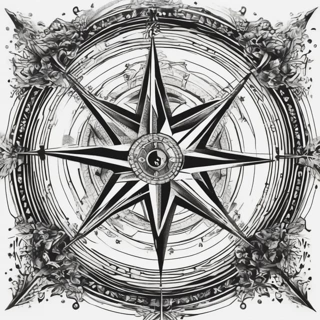 Guiding North Star Compass tattoo design