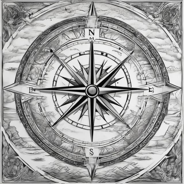 Half Compass Half Map tattoo design