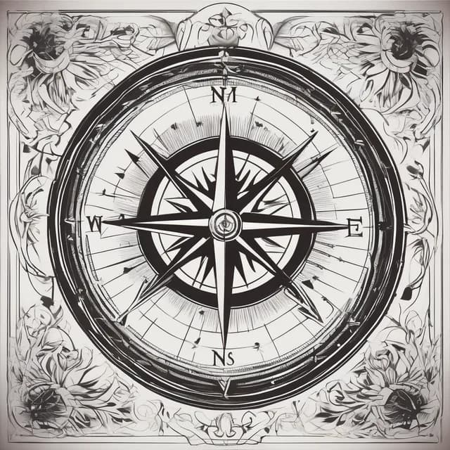 Home Is North Compass tattoo design
