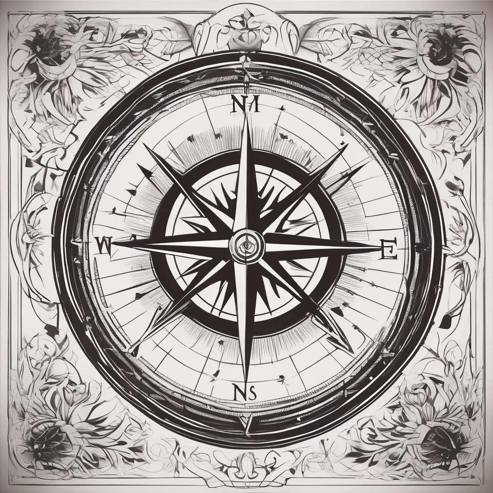 Home Is North Compass tattoo design