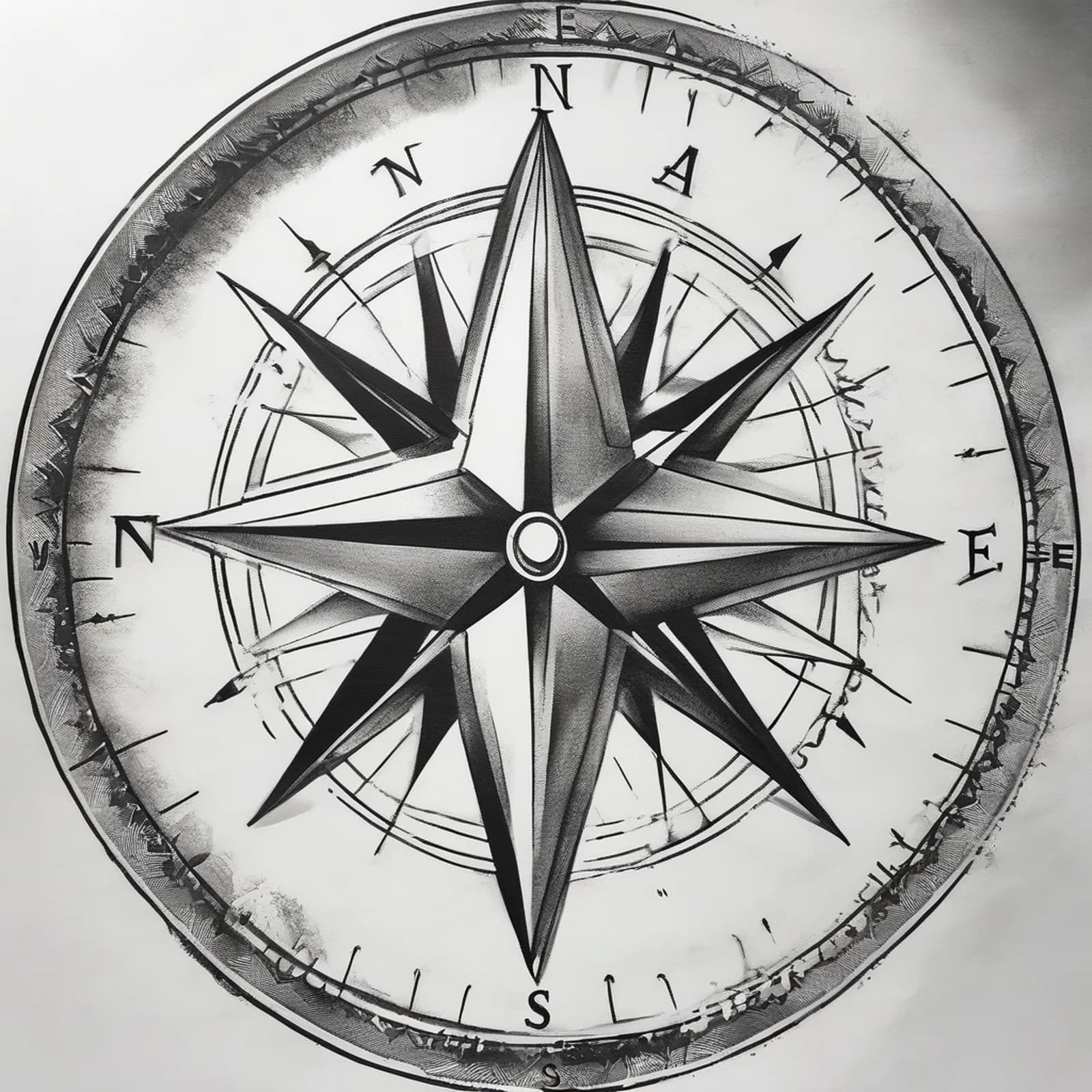 Home Is North Compass tattoo design, alternative version 2