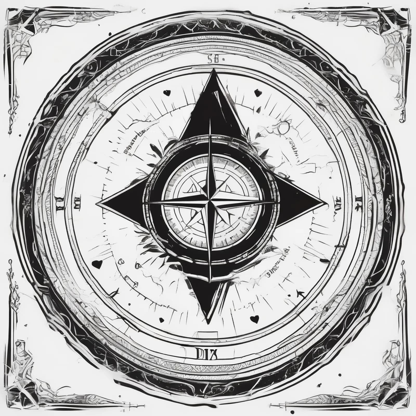 Memorial Compass tattoo design