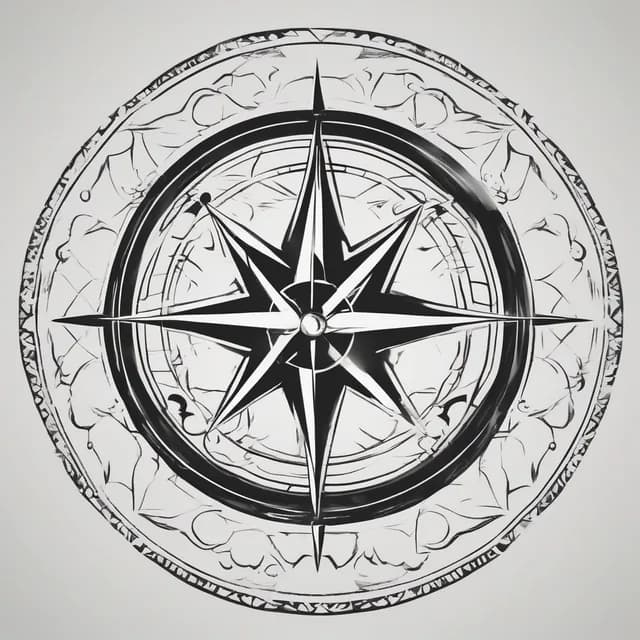 Negative Space Compass tattoo design