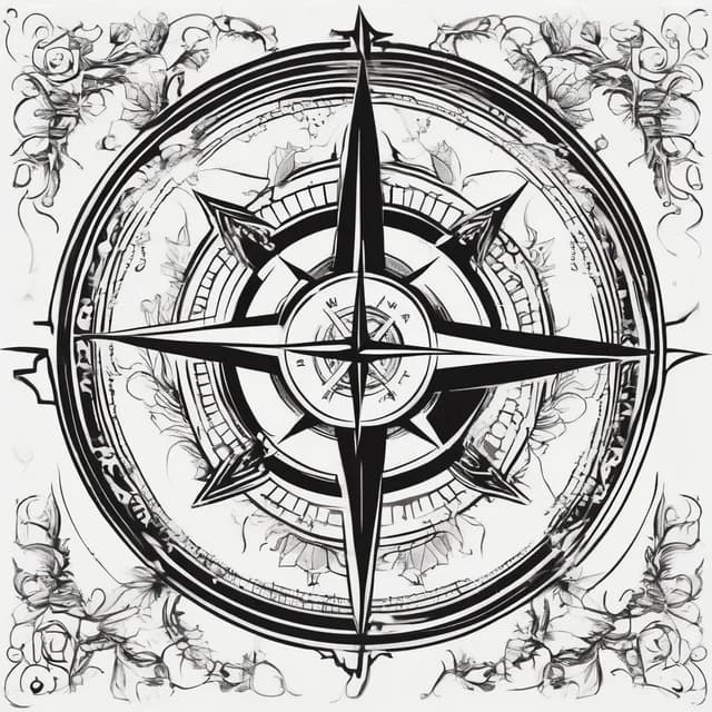 Never Lost Compass tattoo design