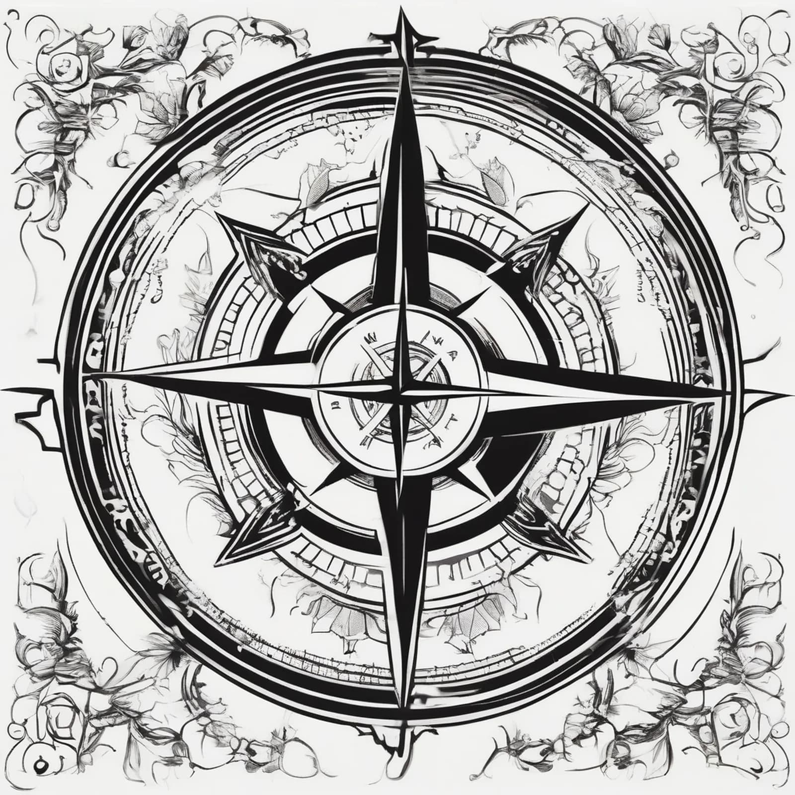 Never Lost Compass tattoo design