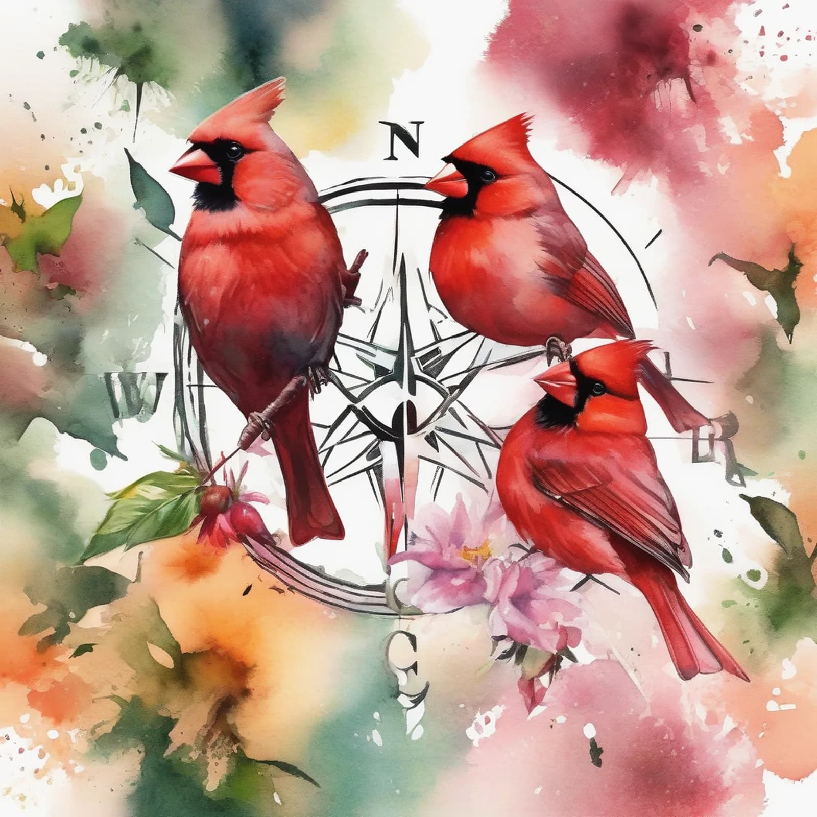 New Beginnings Compass tattoo design, alternative version 2