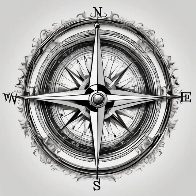 Ships Compass In Gimbal tattoo design