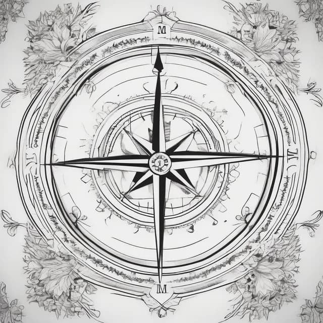 Simple Needle Compass tattoo design