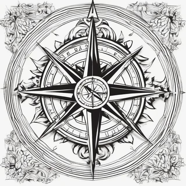 Sketch Style Compass tattoo design