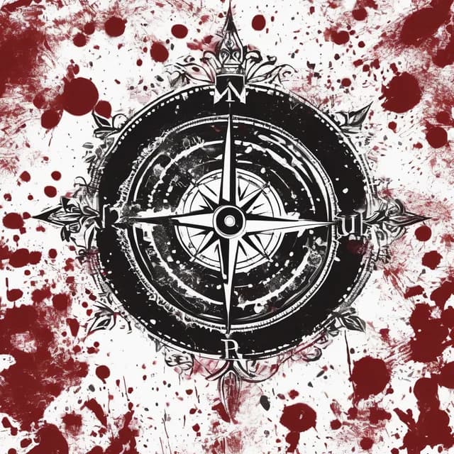 Trash Polka Compass tattoo design