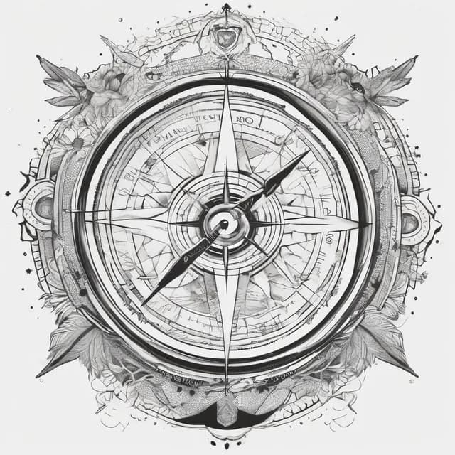 Travel Memory Compass tattoo design