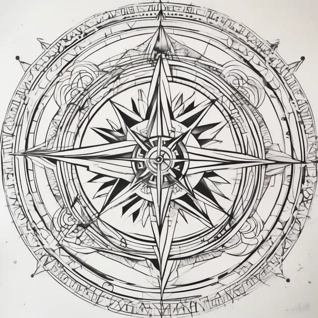 Wind Rose Chart tattoo design