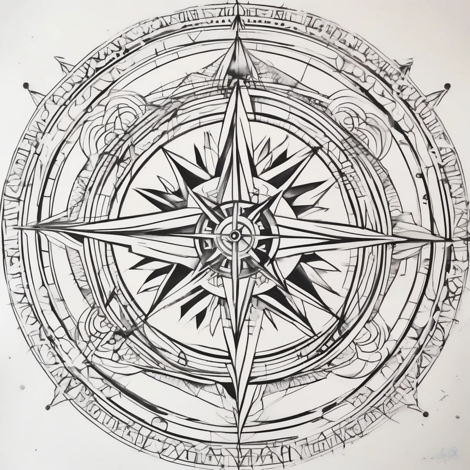Wind Rose Chart tattoo design