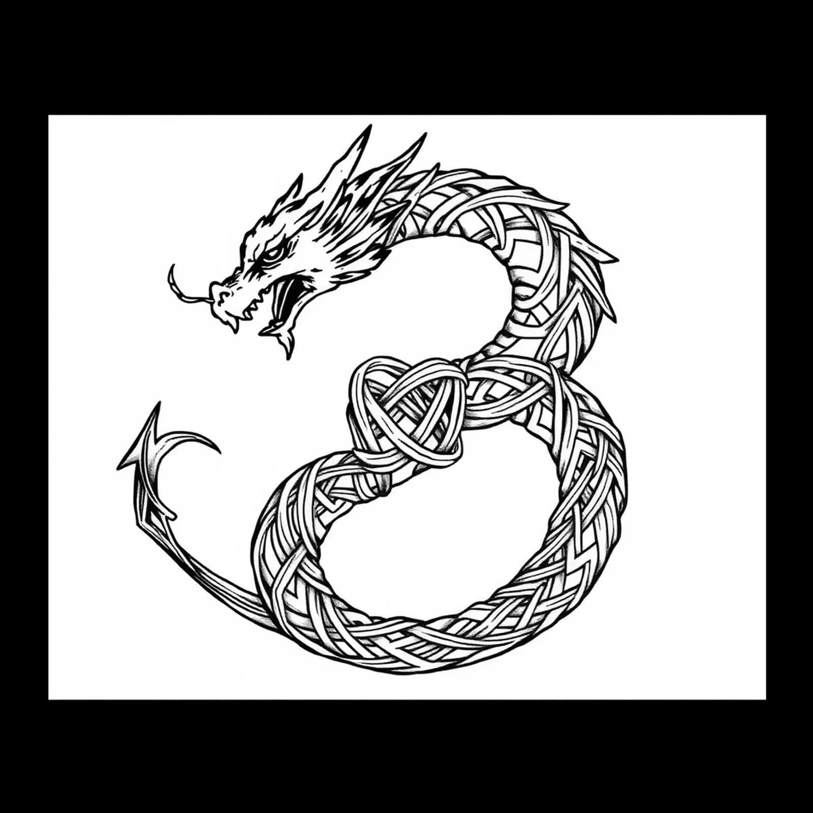 Celtic Knotwork Dragon tattoo design