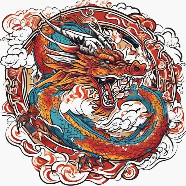 Dragon Chest to Stomach tattoo design