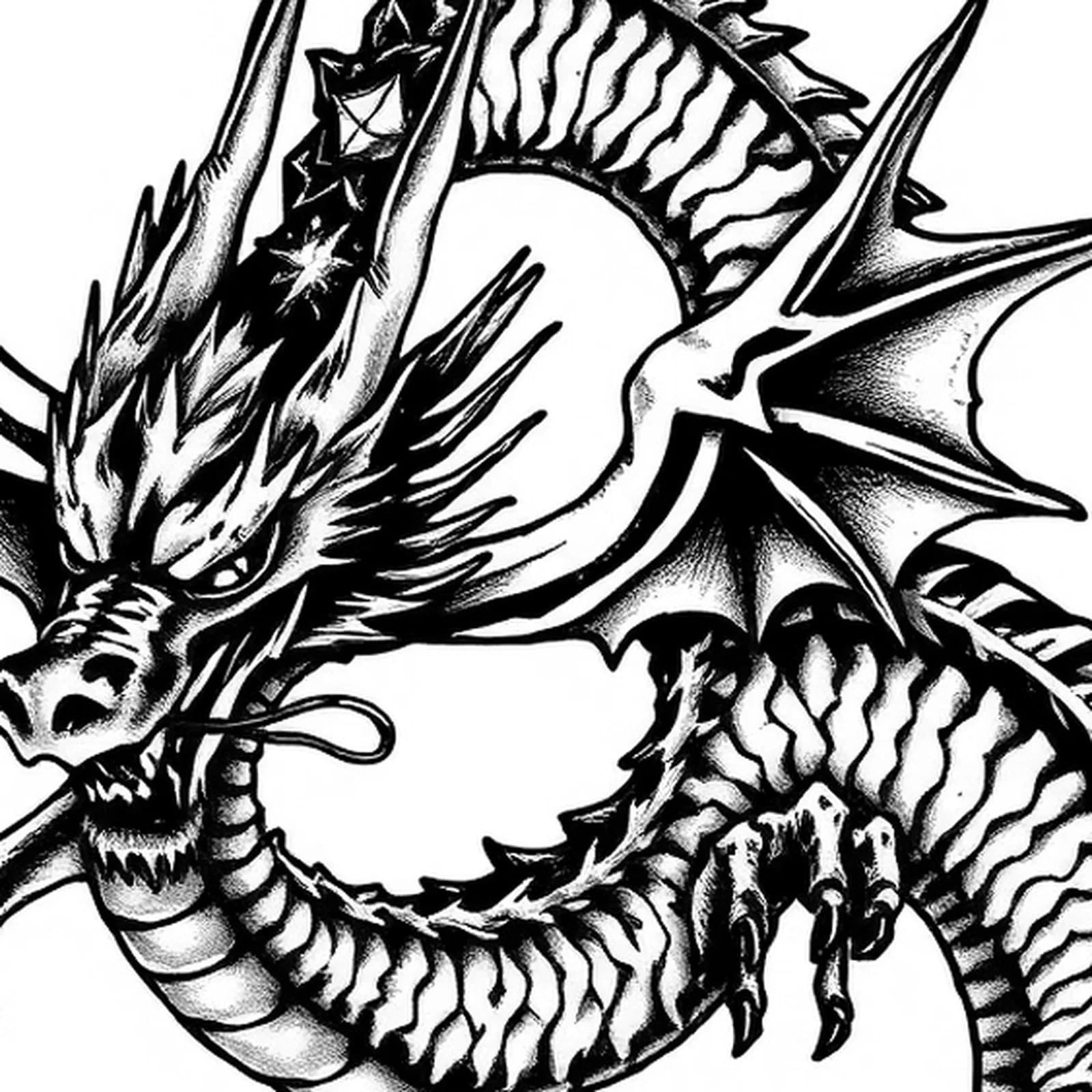 Dragon Cover Up Design tattoo design, close-up detail