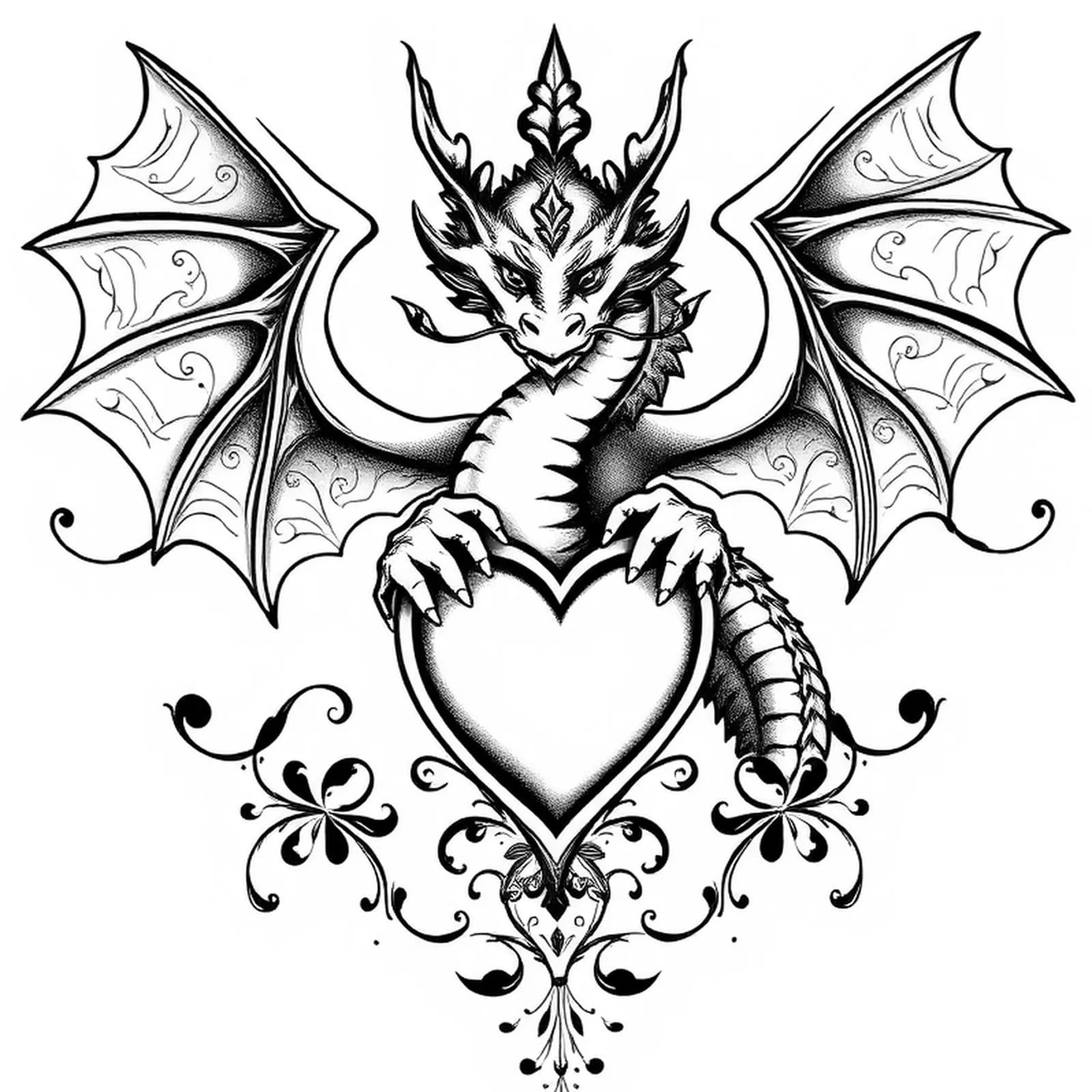 Dragon Guarding Family Symbol tattoo design