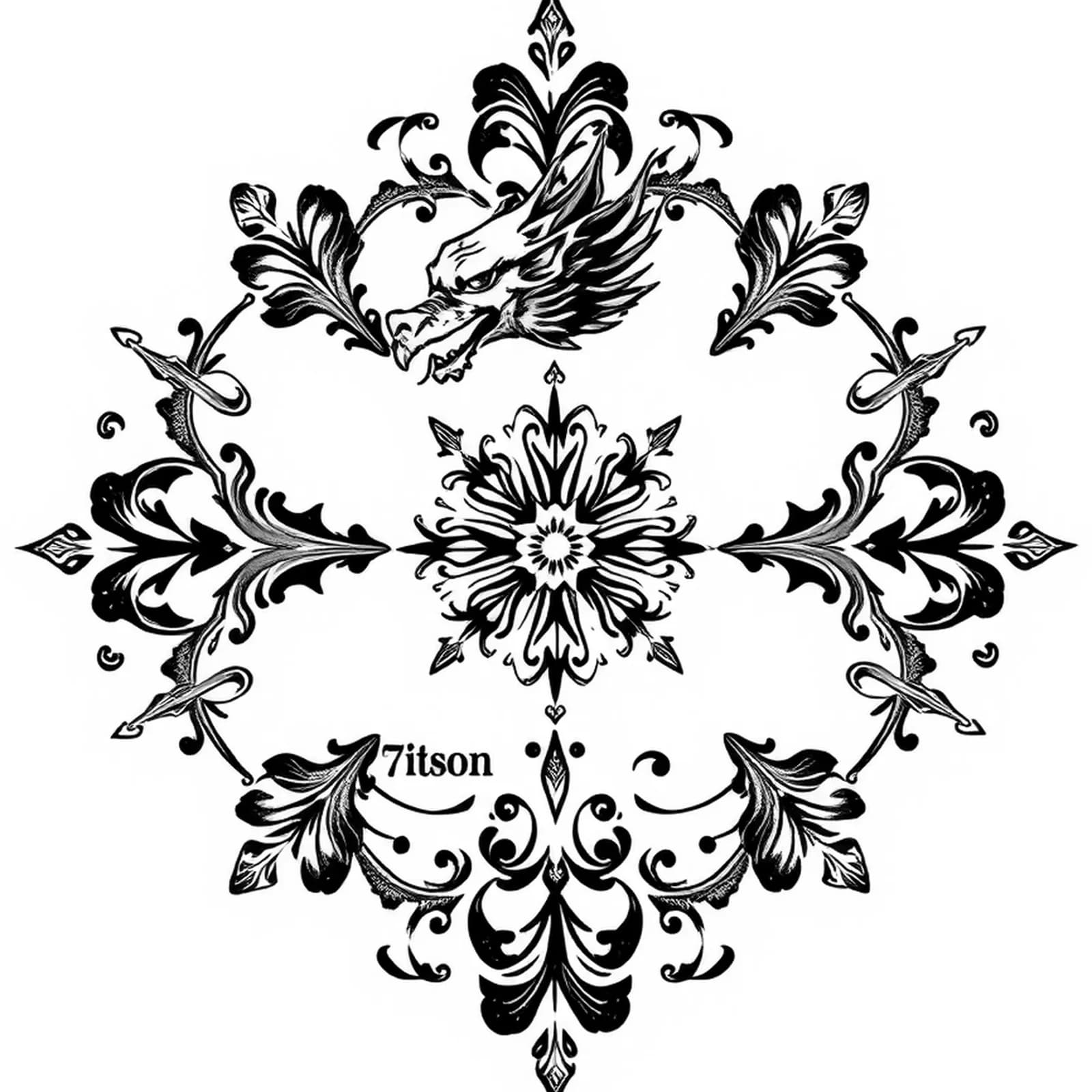Dragon Knee Cap tattoo design