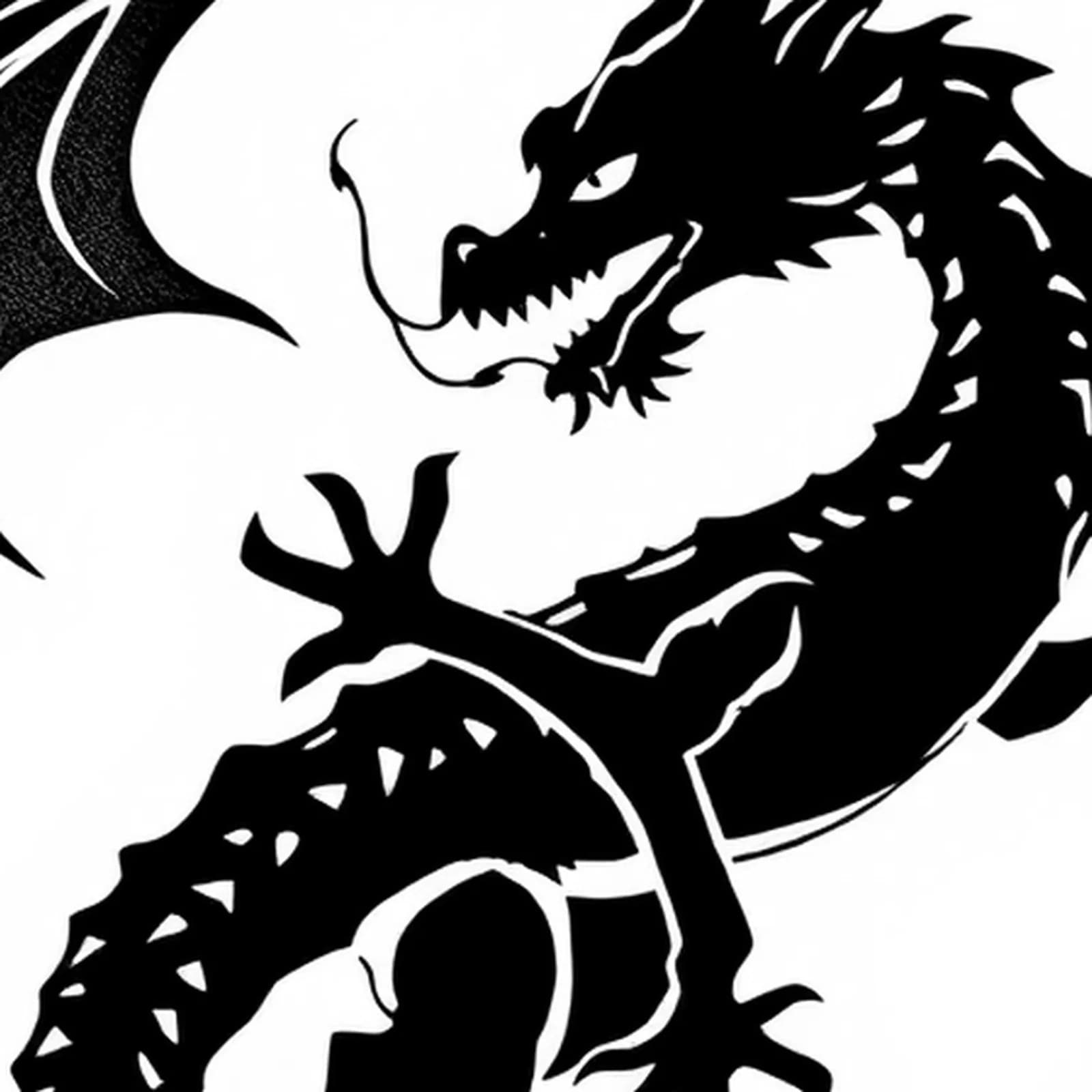 Dragon Silhouette on Hip tattoo design, close-up detail