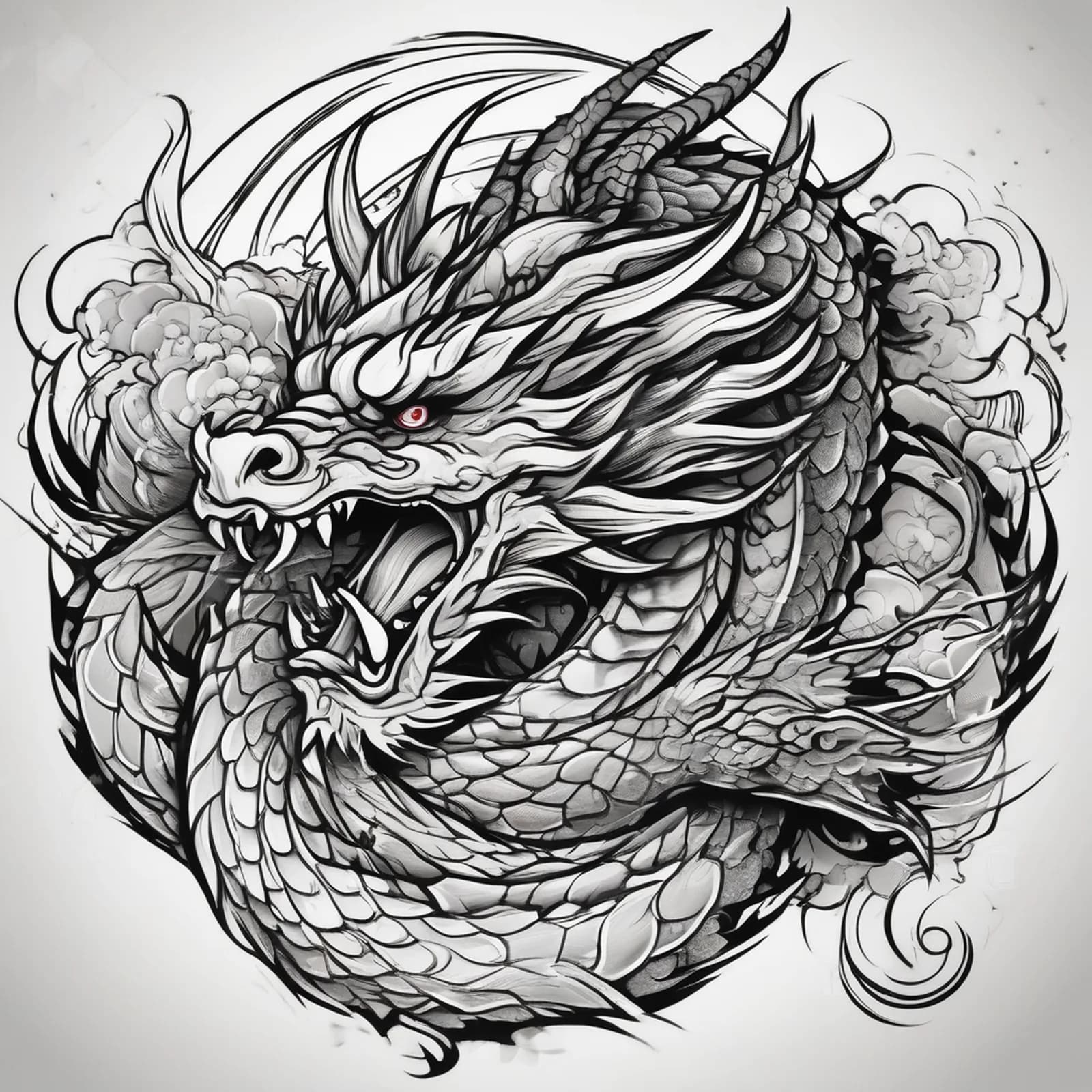 Dragon Wrapping Calf tattoo design, alternative version 2