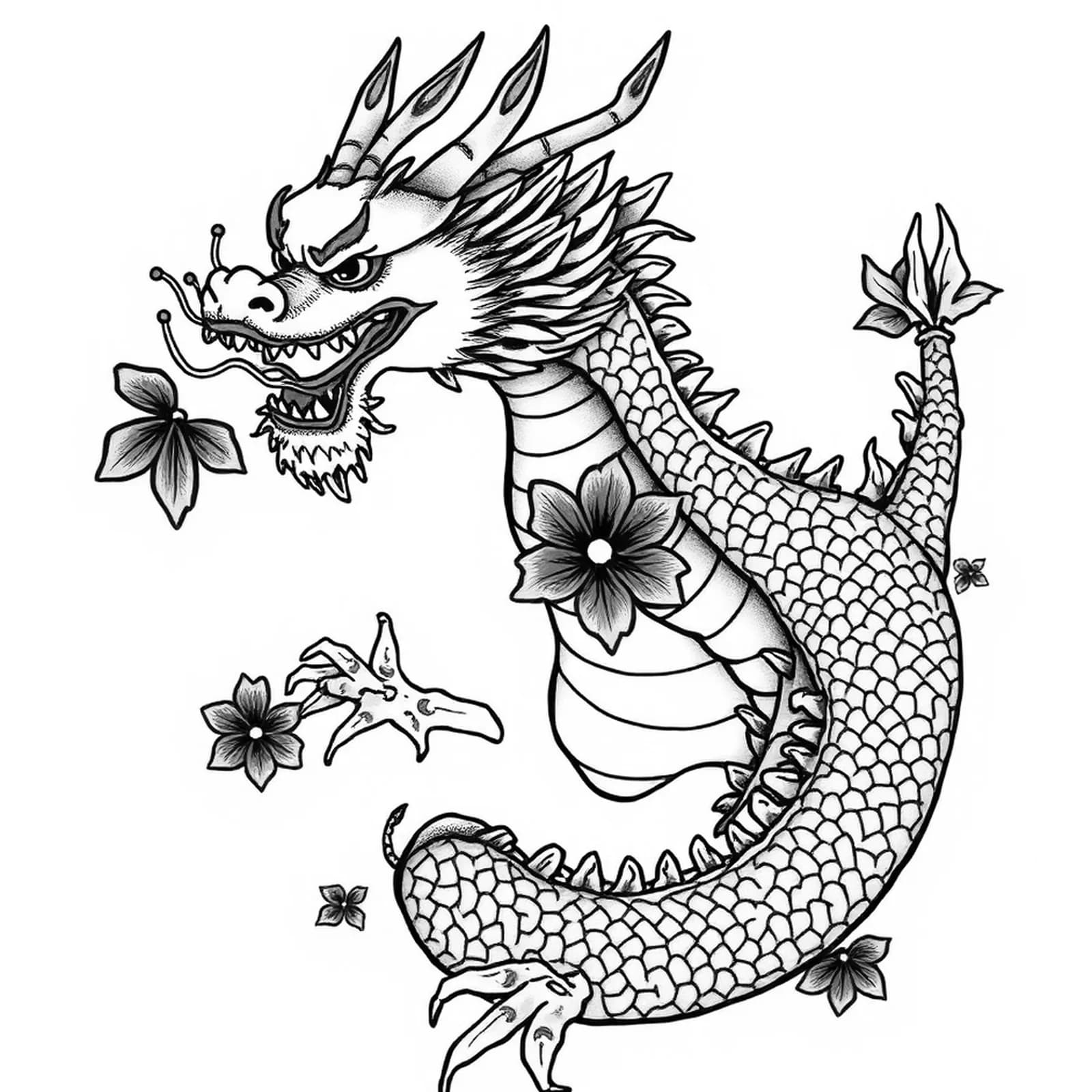 Irezumi Dragon Thigh tattoo design