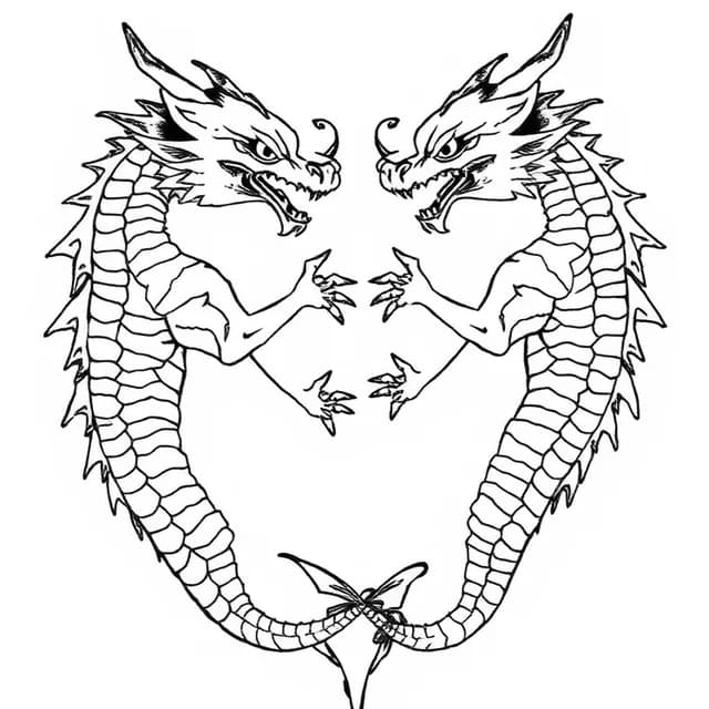 Matching Twin Dragons tattoo design