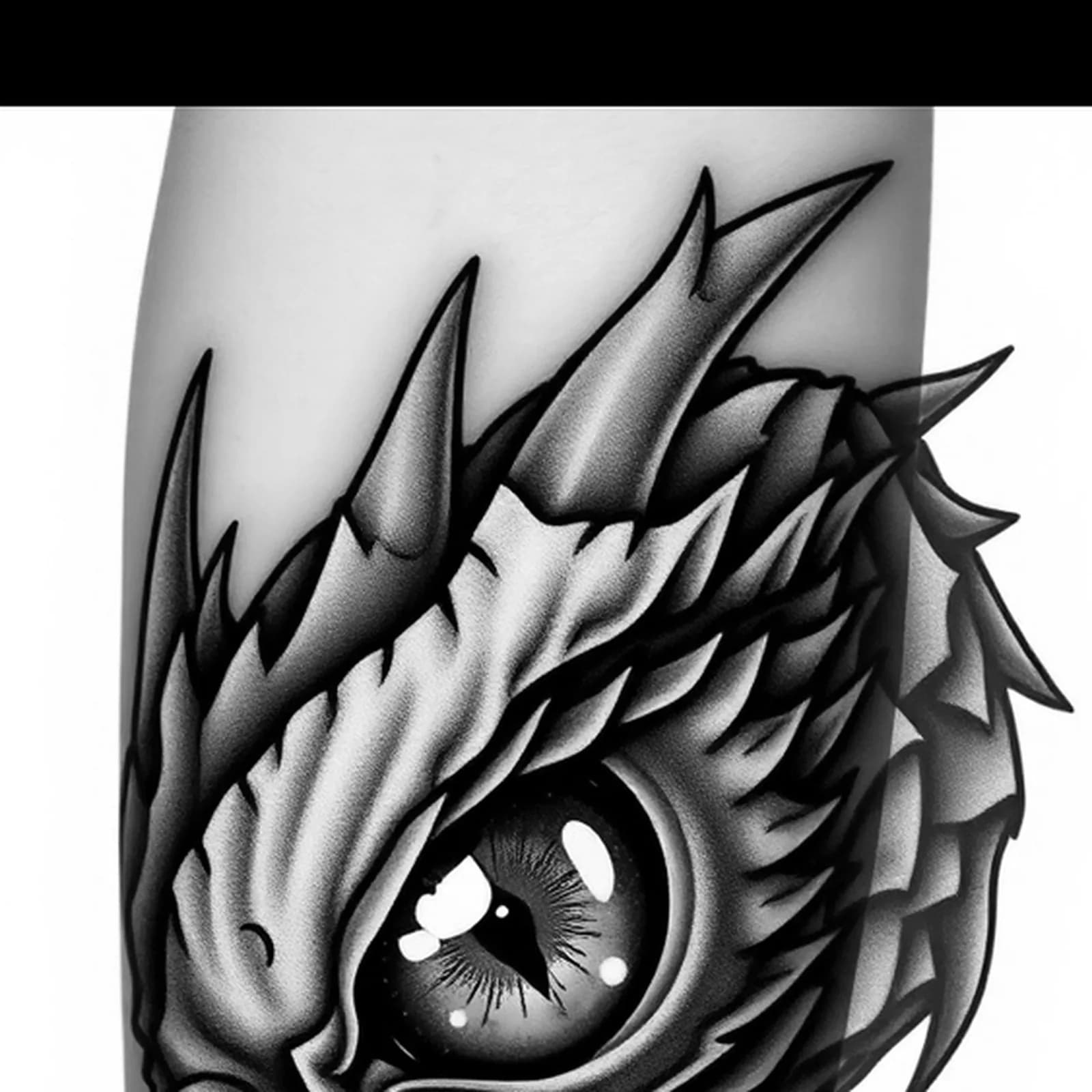 Realistic Dragon Eye Forearm tattoo design, close-up detail