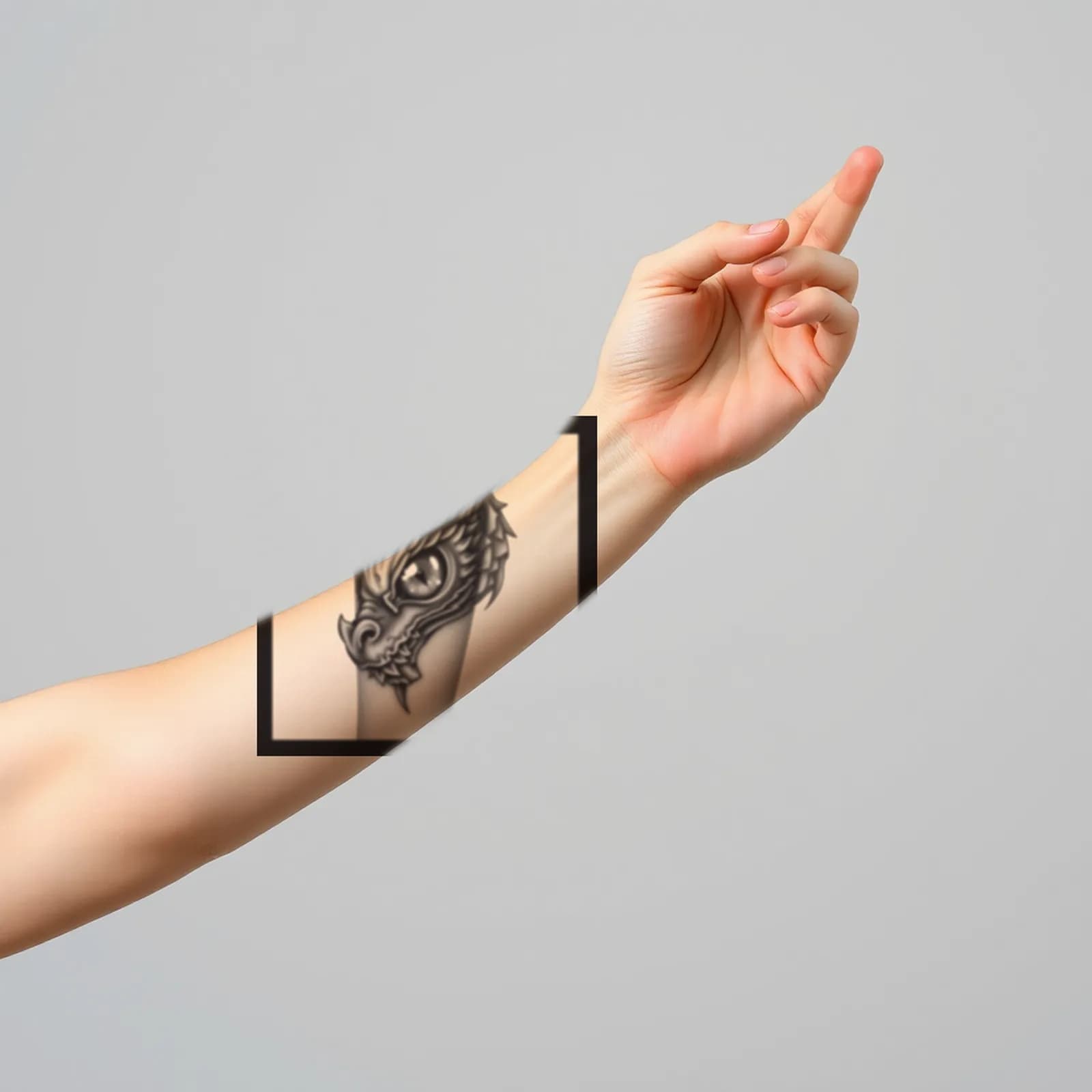Realistic Dragon Eye Forearm tattoo shown on the inner forearm