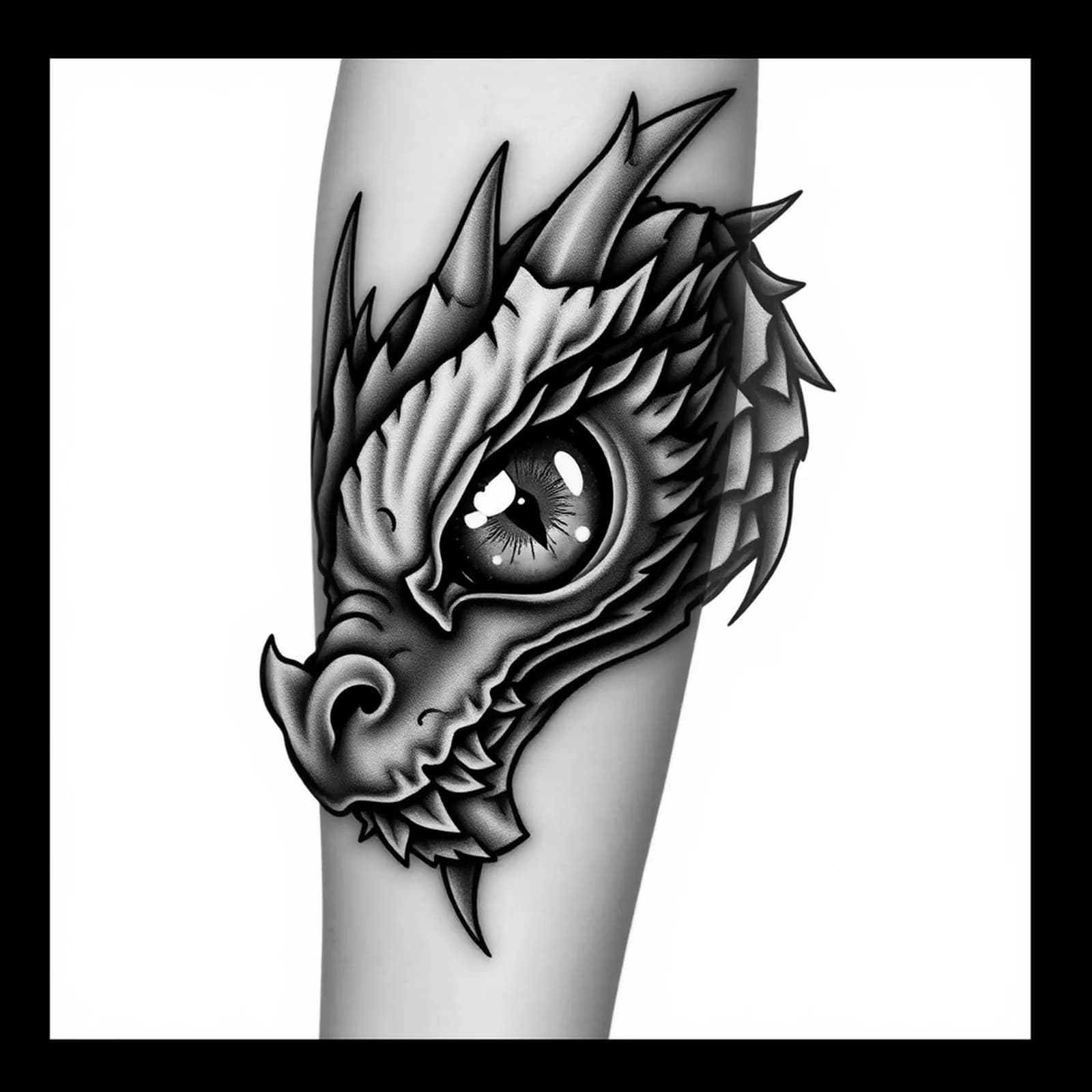 Realistic Dragon Eye Forearm tattoo design