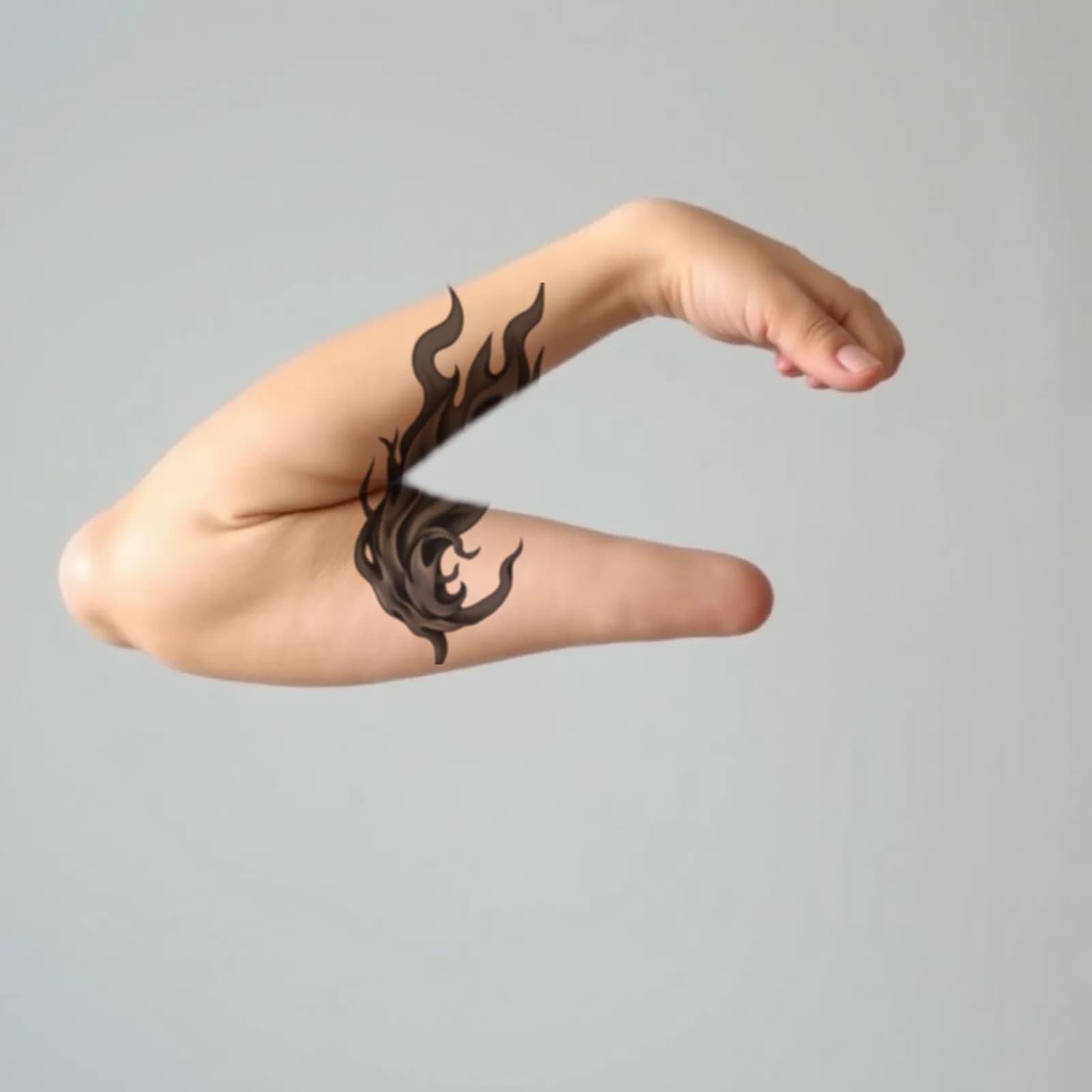 Red and Black Half Sleeve tattoo shown on the half sleeve
