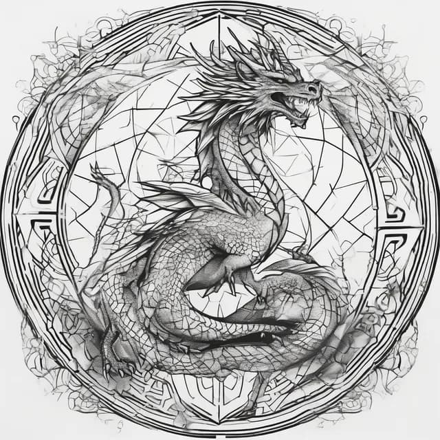 Sacred Geometry Dragon tattoo design