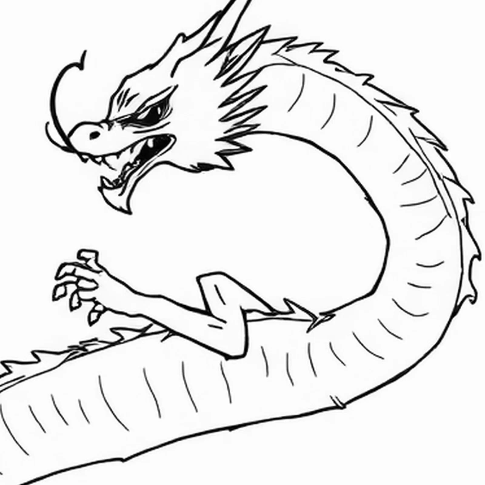 Single Continuous Line Dragon tattoo design, close-up detail