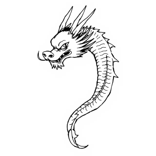 Small Chinese Dragon Behind Ear tattoo design