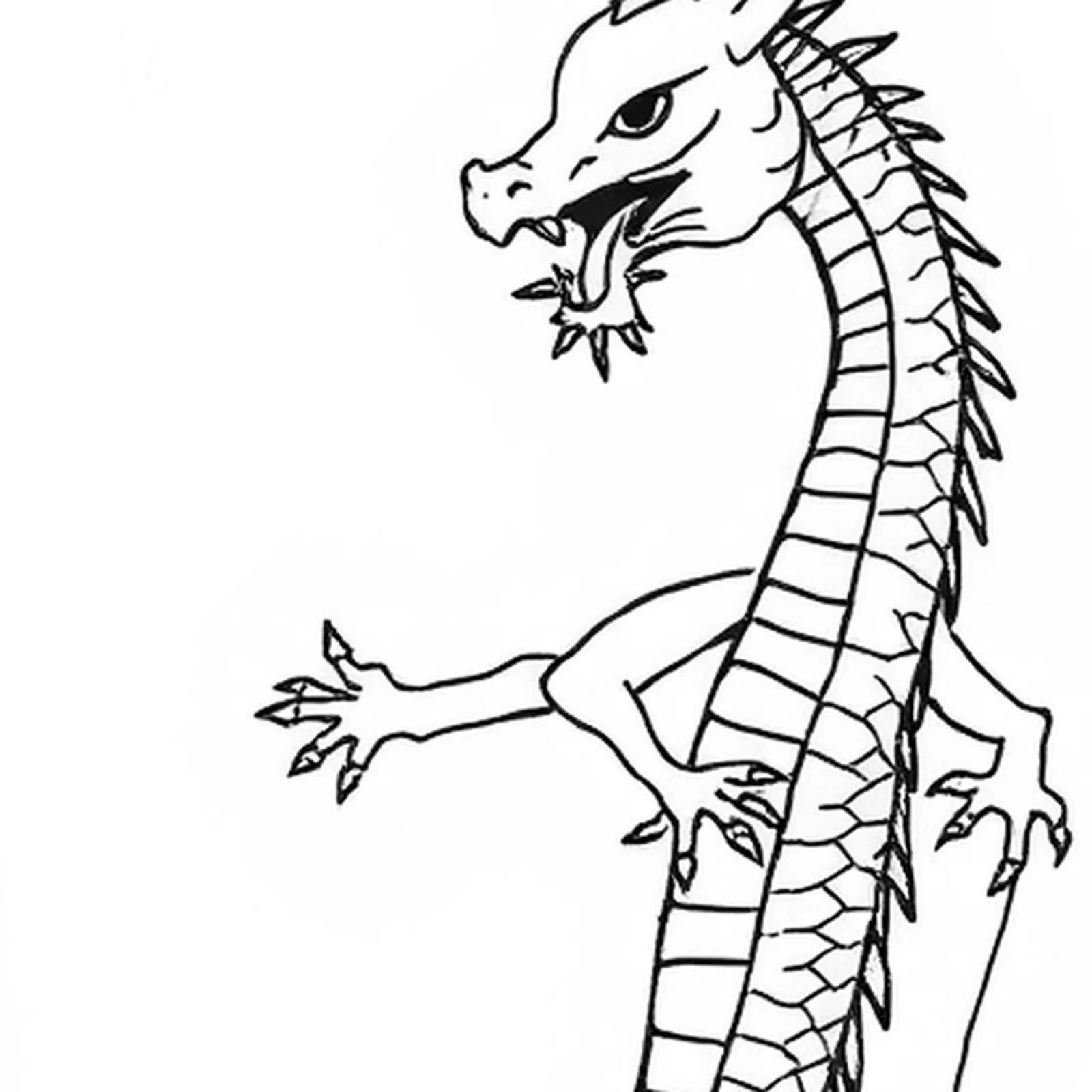 Vertical Fine Line Dragon on Ribs tattoo design, close-up detail